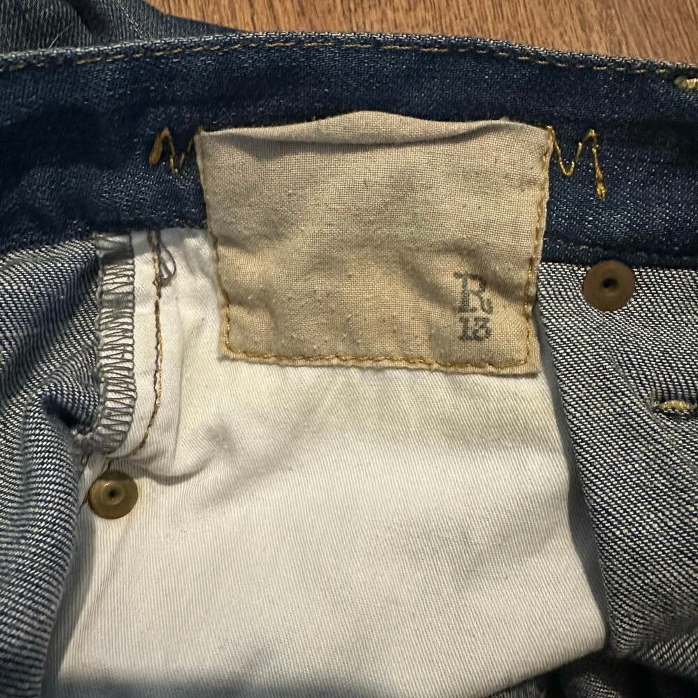 R13 blue harem denim jeans cropped pleated pants sz 24 unique rare made in Italy - Picture 6 of 14